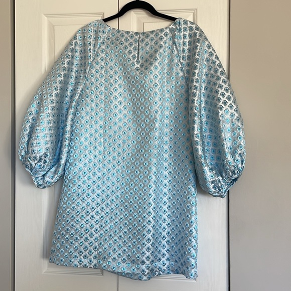 Hill House Snowflake Blue Jacquard Mini Dress Araminta size small - Picture 5 of 6